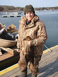 Becki with her first Eider duck Becki with her first Eider duck