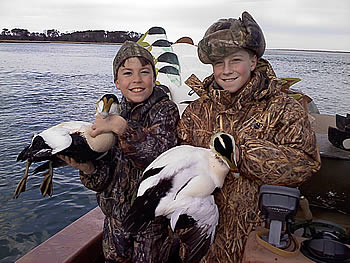Ray, 11, and Max, 12, with their trophy eiders Ray, 11, and Max, 12, with their trophy eiders